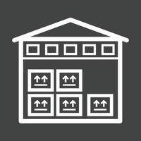 Storage Unit Line Inverted Icon vector