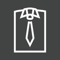 Shirt and Tie Line Inverted Icon vector