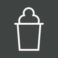 Icecream Cone Line Inverted Icon vector