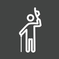 Elegant Man Saluting Line Inverted Icon vector