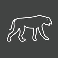 Cheetah Line Inverted Icon vector