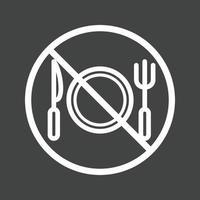 No Food Line Inverted Icon vector