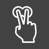Two Fingers Tap and Hold Line Inverted Icon vector