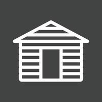 Wood Cabin Line Inverted Icon vector