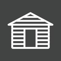 Wood Cabin Line Inverted Icon vector