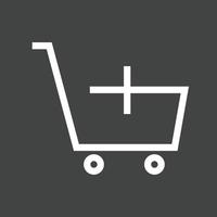 Add Shopping Cart Line Inverted Icon vector