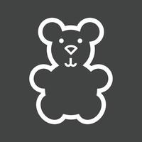 Stuffed Bear Line Inverted Icon vector