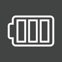 Battery II Line Inverted Icon vector