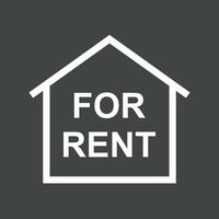 For Rent House Line Inverted Icon vector