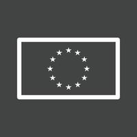 icono invertido de la línea de la unión europea vector