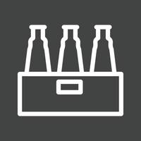 Pack of Beers Line Inverted Icon vector