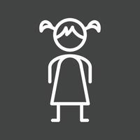 Girl Standing Line Inverted Icon vector