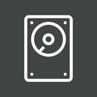 Hard Disk Line Inverted Icon vector