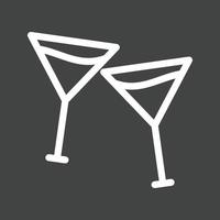 Cocktail Glasses Line Inverted Icon vector