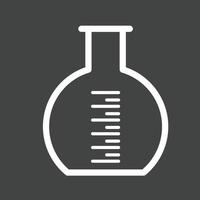Round Bottom Flask Line Inverted Icon vector