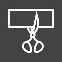 Cutting Cloth Line Inverted Icon vector