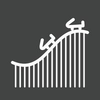 Roller Coaster Line Inverted Icon vector