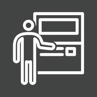 Ticket Machine Line Inverted Icon vector