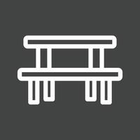 Picnic of Table Line Inverted Icon vector