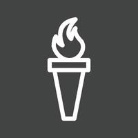 Torch Line Inverted Icon vector