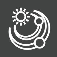 Sun and Planets Line Inverted Icon vector