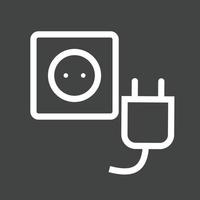 Plug and Socket Line Inverted Icon vector