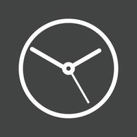 Clock Line Inverted Icon vector