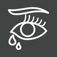 Tears in Eyes Line Inverted Icon vector