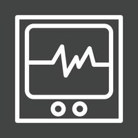 ECG Monitor Line Inverted Icon vector