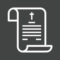 Death Certificate Line Inverted Icon vector