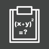 icono de línea de fórmula de solución invertida vector