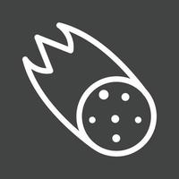 Falling Asteroid Line Inverted Icon vector