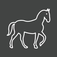 icono de línea de caballo invertida vector