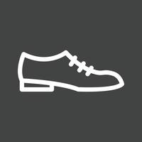 icono de línea de zapatos formales invertida vector