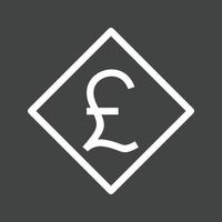 Pound Symbol Line Inverted Icon vector