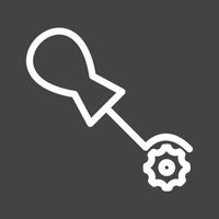 Rotary Cutter Fabric Line Inverted Icon vector