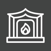 Fireplace Line Inverted Icon vector