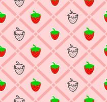 Strawberry seamless pattern with line and various strawberry style design. Texture for fabric, wrapping, wallpaper or decorative print. vector