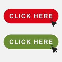 Click here buttons with pointer. choice web buttons set with arrows pointer. vector illustration. Easy editable stroke. EPS 10.