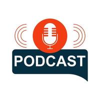 Podcast symbol and icon in flat style. vector illustration. easy editable stroke. EPS 10.
