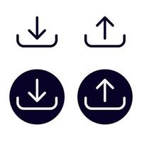 Upload and download icon in black and white. arrow up and arrow down. vector illustration. easy editable stroke. EPS 10.