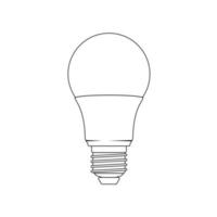 Light Bulb Outline Icon Illustration on White Background vector