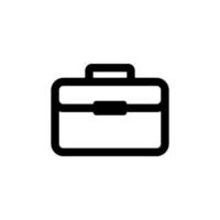 black and white suitcase icon on isolated background vector