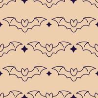 Halloween concept. Vibrant vector seamless pattern of bat on light beige background. Perfect for wrapping, wallpapers, postcards, web sites, shops
