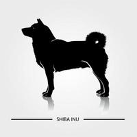 Shiba Inu dog silhouette vector illustration.