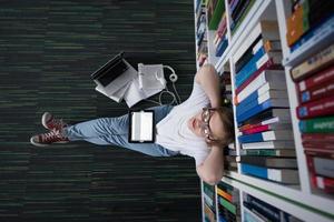 Student in library photo