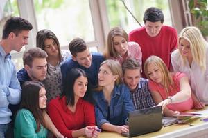 happy teens group in school photo