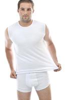 healthy fit young man islated on white background photo