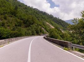 asphalt road in beautiful countryside photo