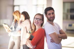 students couple standing together photo